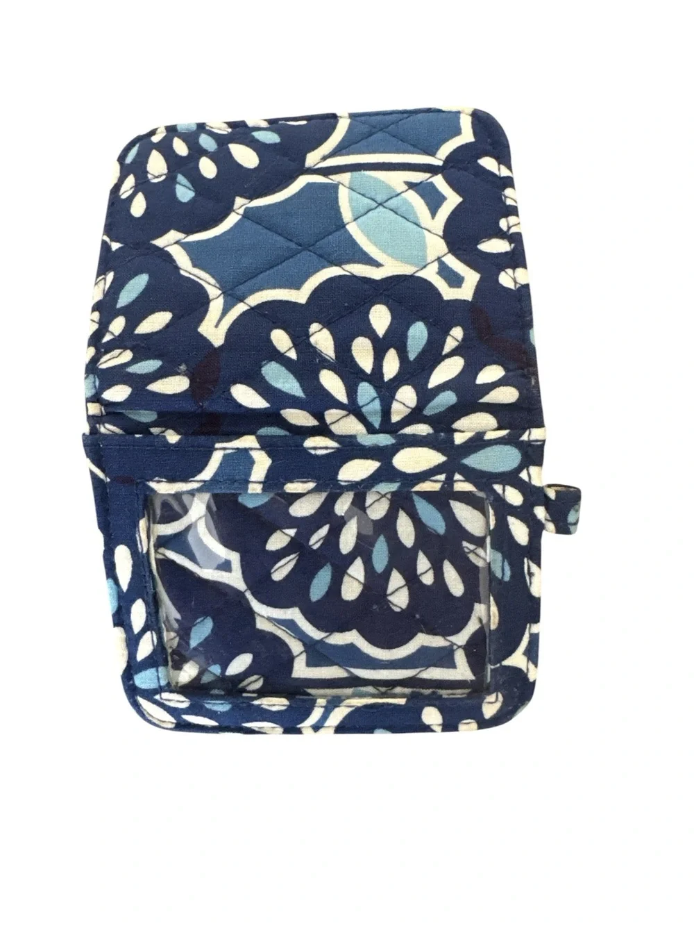 Vera Bradley Navy, Light Blue & Cream Quilted ID‎ Window Wallet